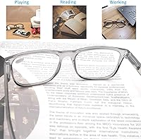 Vista 5 de Large Reading Glasses Mens Oversized Wide Readers 1.50 Lightweight Clear Magnifying Cheaters for Men W/Big Head 4 Pack 4-pack Clear