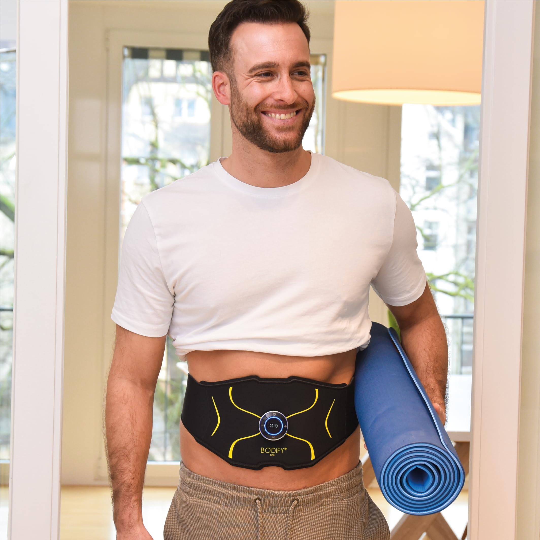 Bodify® EMS ABS Trainer Max – Attivazione mirata della muscolatura Addominale! – Attivazione Muscolare – Allenamento EMS – Allenamento Addominale – per Uomini e Donne L'Originale