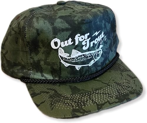 Out for Trout Camionero Camuflaje Sombrero Visera Cuerda Snapback Camo Pesca Mosca
