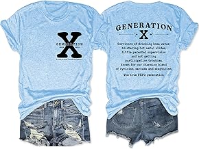 Generic Generation X T Shirt Women Gen X Raised On Hose Water and Neglect T-Shirt Funny Letter Printed Tee