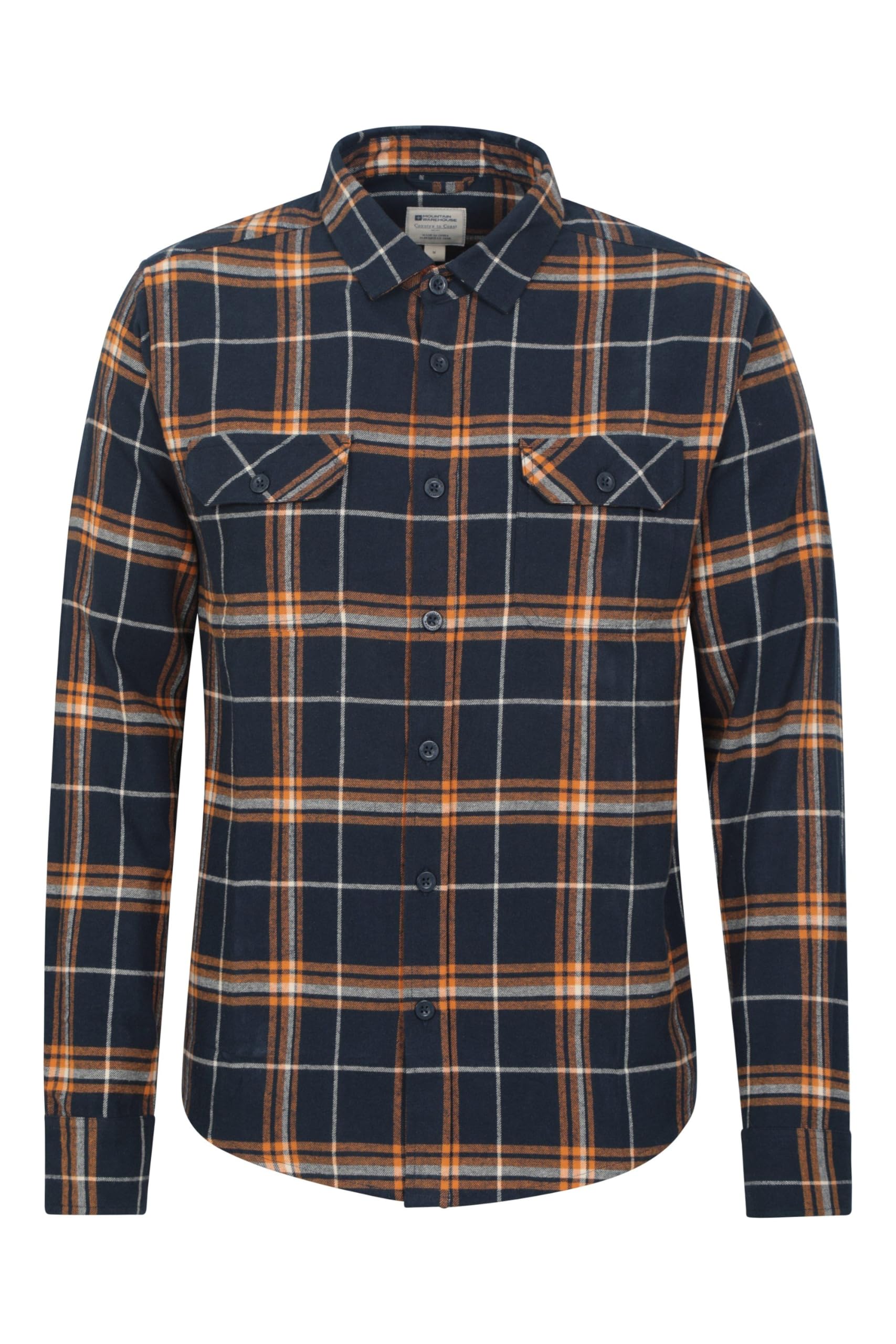 Trace Mens Flannel Long Sleeve Shirt - Blue