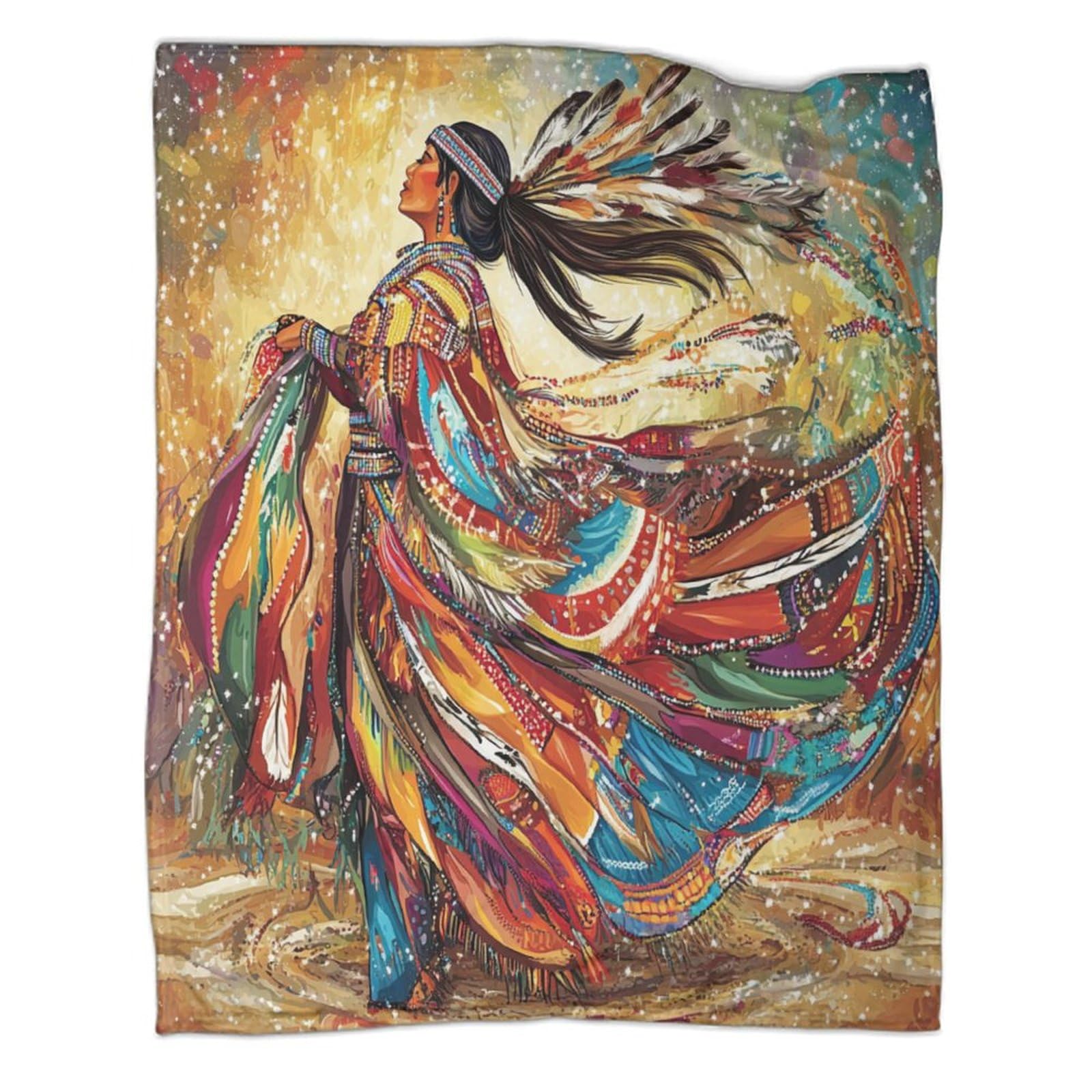 Kaiyun Women's Style-11 Native American Pattern Blanket Aboriginal Dance Novel Design Dormitory Soft Comfortable Fluffy Bedding Four Seasons 50X60inch(127X152cm)