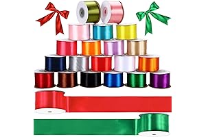 Unittype 20 Rolls Satin Ribbon Rainbow 4cm
