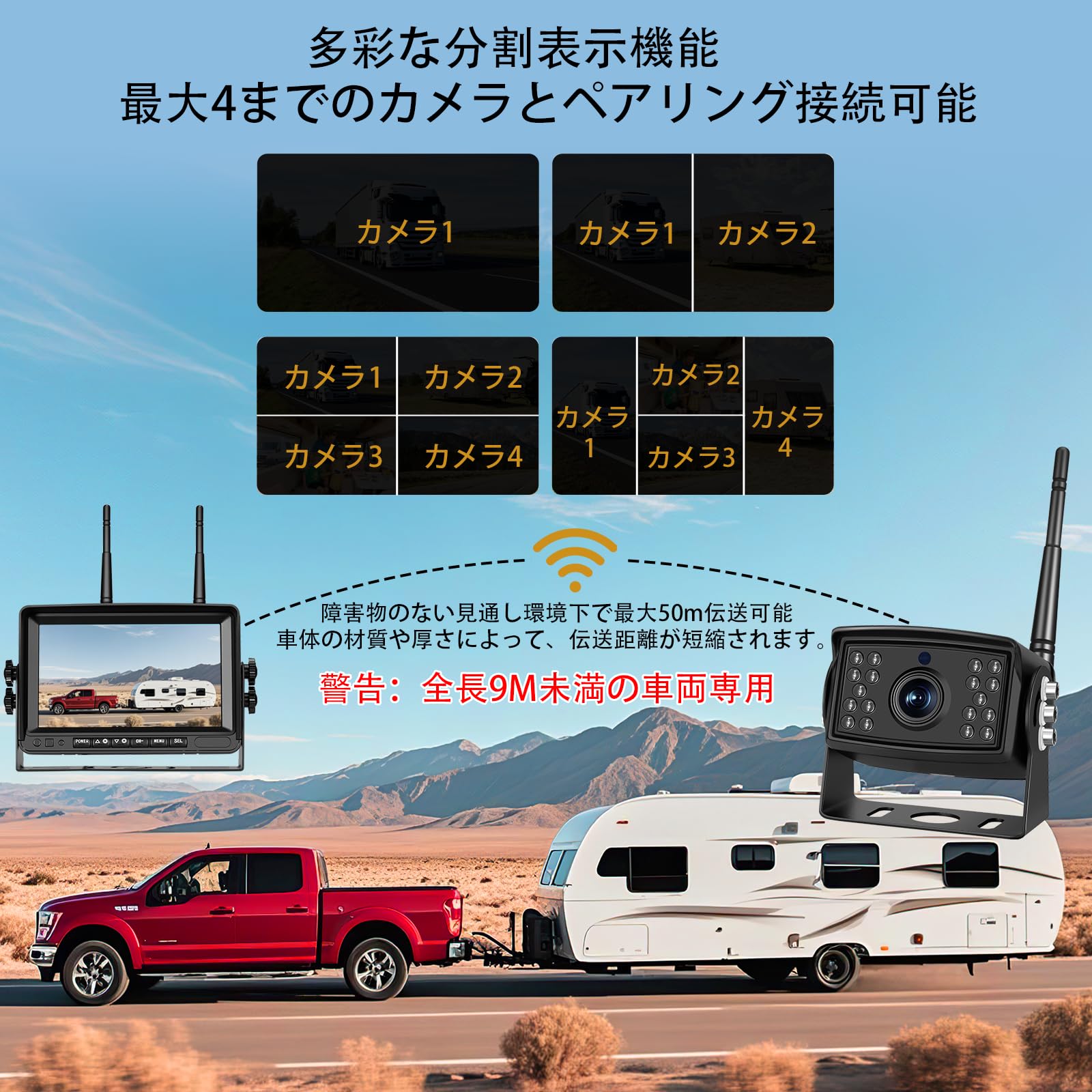 Amazon.co.jp: 7インチワイヤレスバックカメラモニターセット 24v