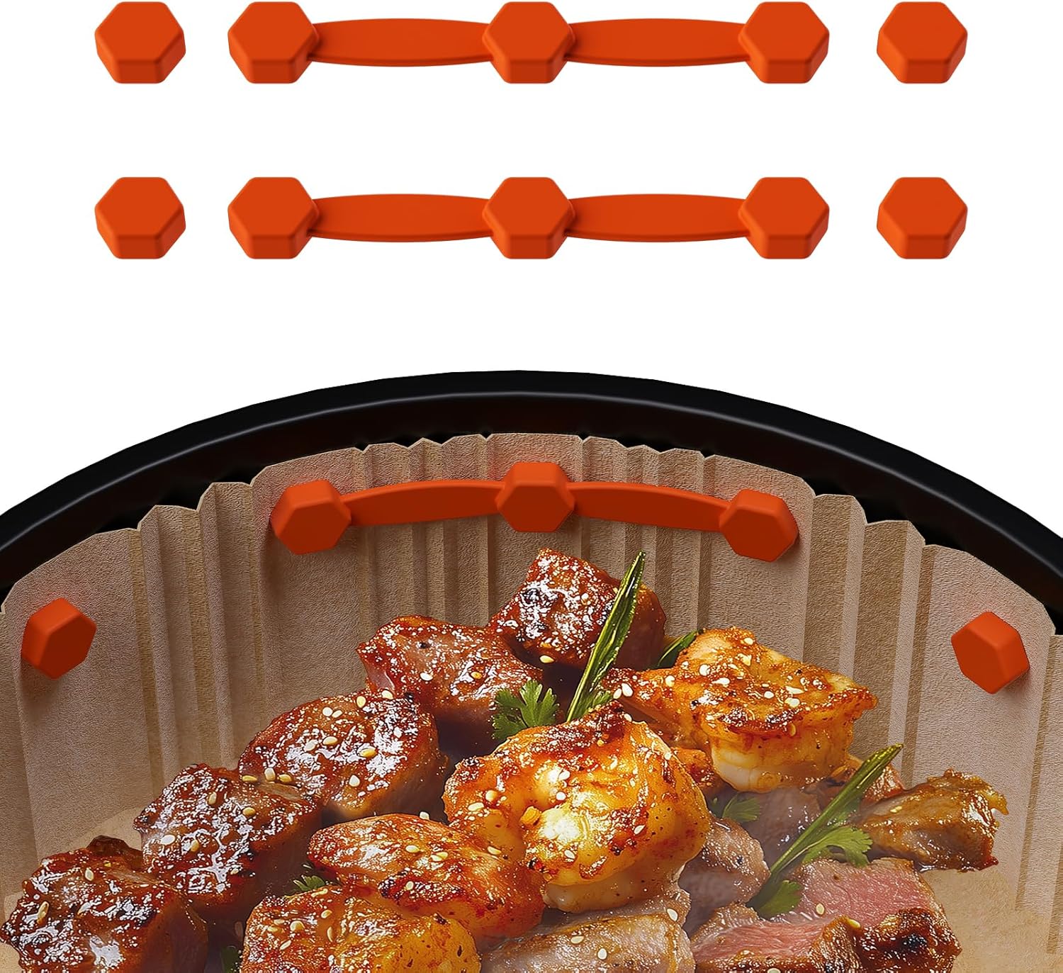 Air Fryer Magnet Silicone Buckle for Holding Down Air Fryer Parchment Paper, Lock Disposable Liners Safely & Prevent Paper to Burn,Orange,2 Set Air Fryer Magnet Silicone Buckle for Holding Down Air Fryer Parchment Paper, Lock Disposable Liners Safely & Prevent Paper to Burn,Orange,2 Set