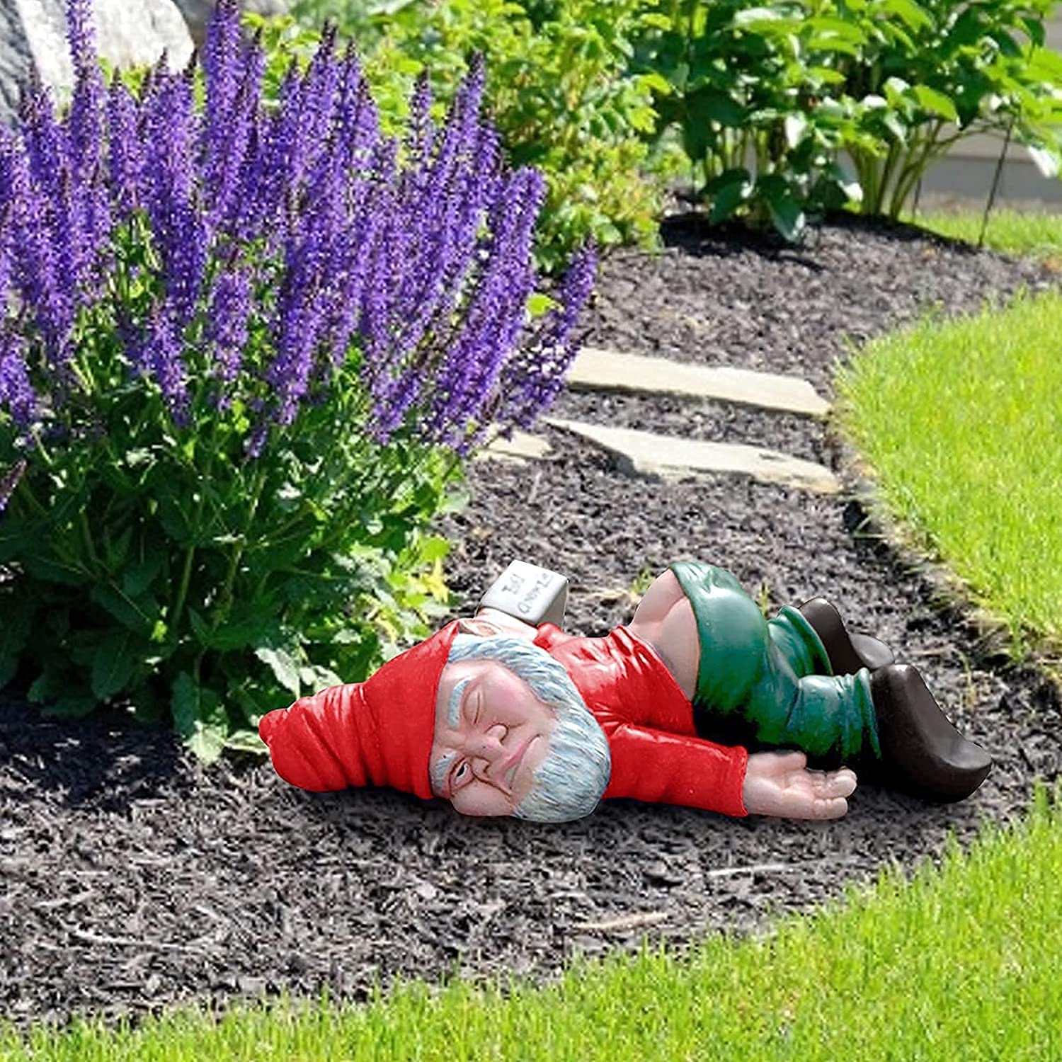 Garden Ornament -Funny Drunk Dwarf Garden Gnome Statues, Drunk Gnome Creative Garden Statues Decoration - Image 2