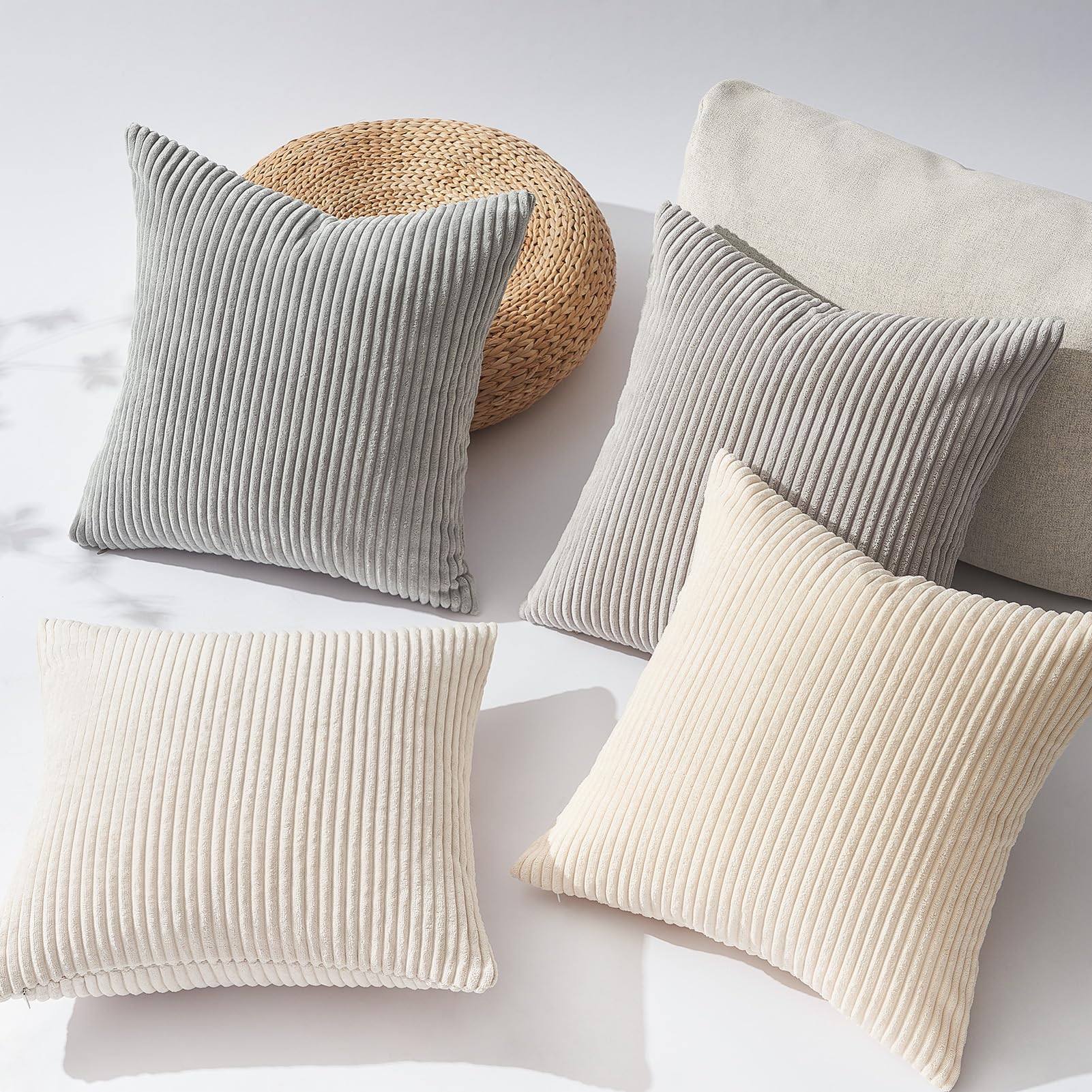 IDEE クッション PUUF by mikmax Ecru Amazon.com: Deconovo Textural