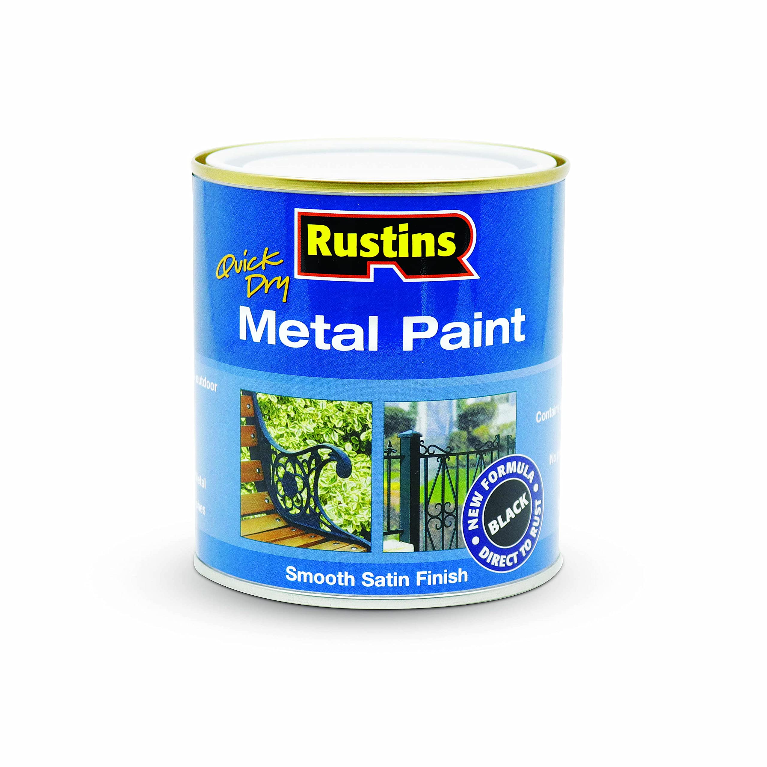 Rustins Black Mpbk500 Metal Paint, 500 Ml