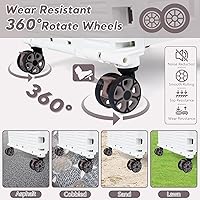 Vista 62 de FELICON SELORSS - Carrito plegable portátil con ruedas para subir escaleras y ruedas giratorias de 360°, mango telescópico, caja de plástico