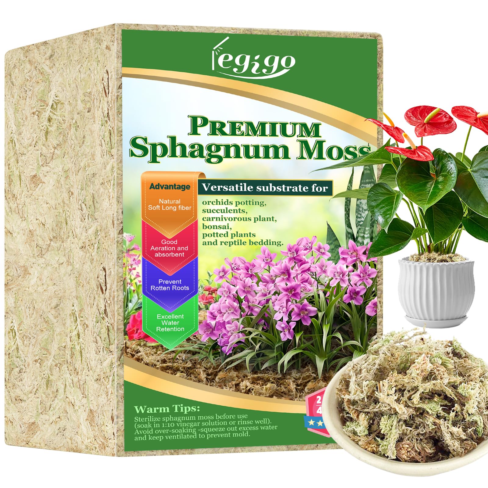 Legigo 2.2lb sphagnum moss orchid potting mix