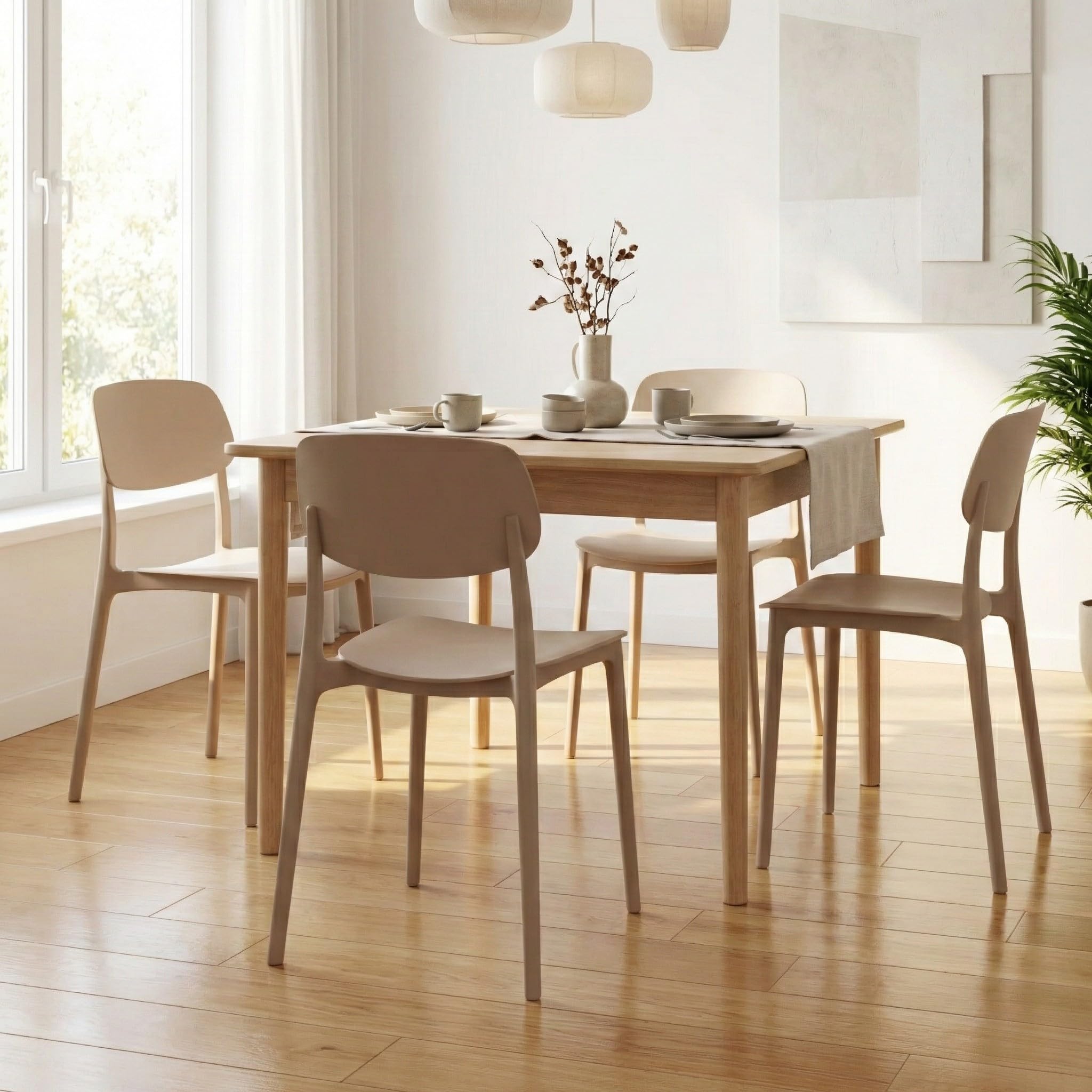 CRIBEL Set da 4 Sedie New Chapeau in Polipropilene Tortora | Sedie Cucina e Sala da Pranzo Moderne | Set 4 Sedie Design Resistente per Interni e Locali