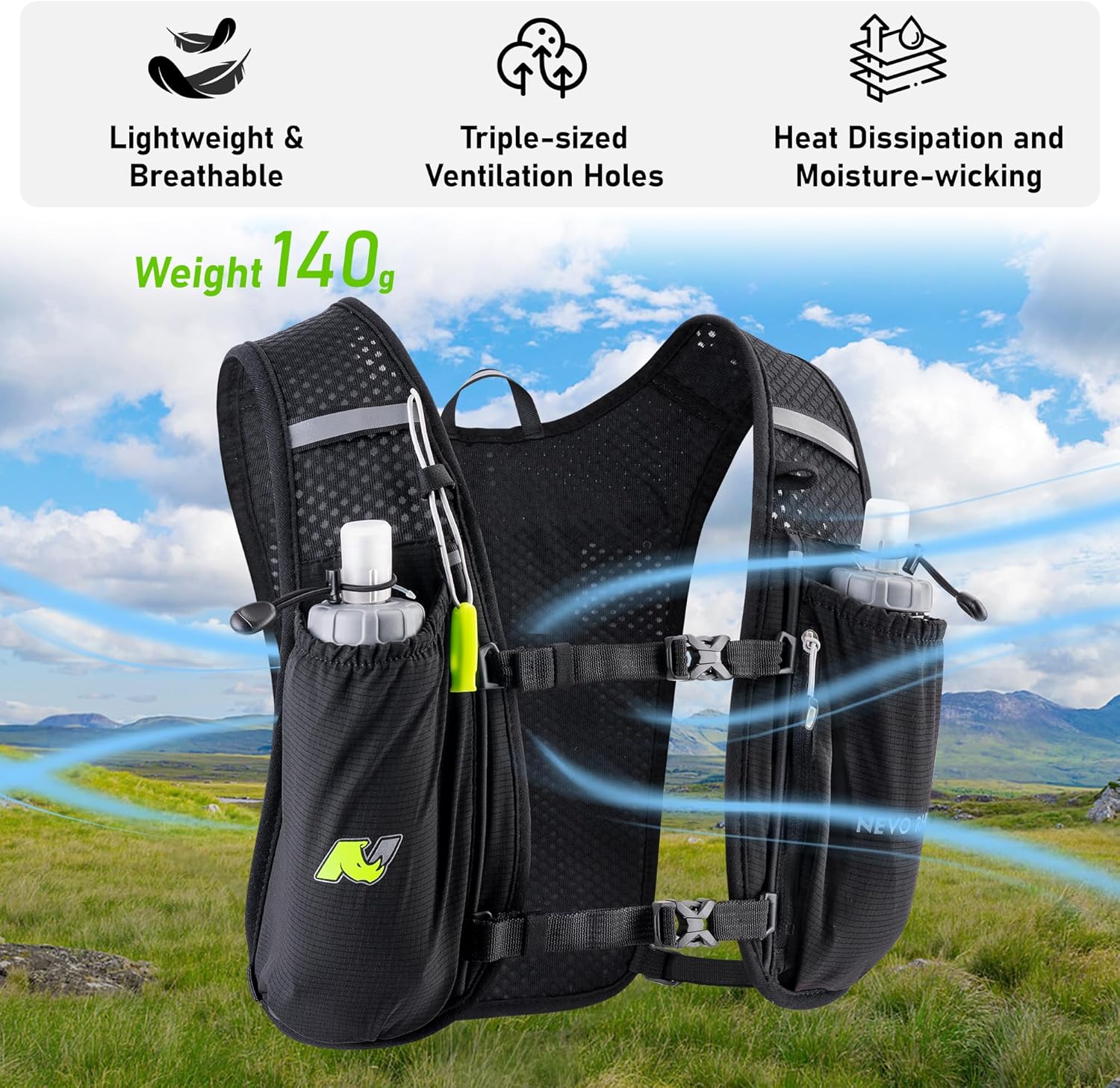 Hydration Running Vest for Women, Water Vest Backpack 5L Small, Lightweight Hydration Pack Mini Vest Women for Hiking, Trail Marathon Race (Pack with 1.5L Water Bladder) - Image 5