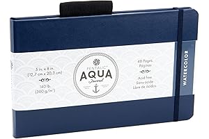Pentalic 5 x 8-Inch Aqua Journal Watercolor 140 lb Sketchbook 48 Pages