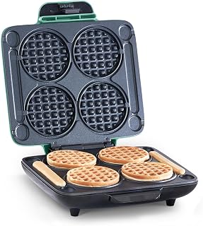Dash Multi Mini Quad Waffle Maker for Family Breakfasts - Nonstick Plates, Compact Design, Fast Heating - Aqua
