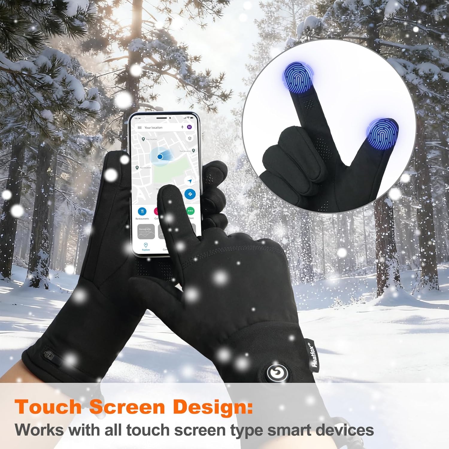 Heated Glove Liners for Men Women,Electric Heated Gloves, Winter Warm Glove Liners for Arthritis Raynaud