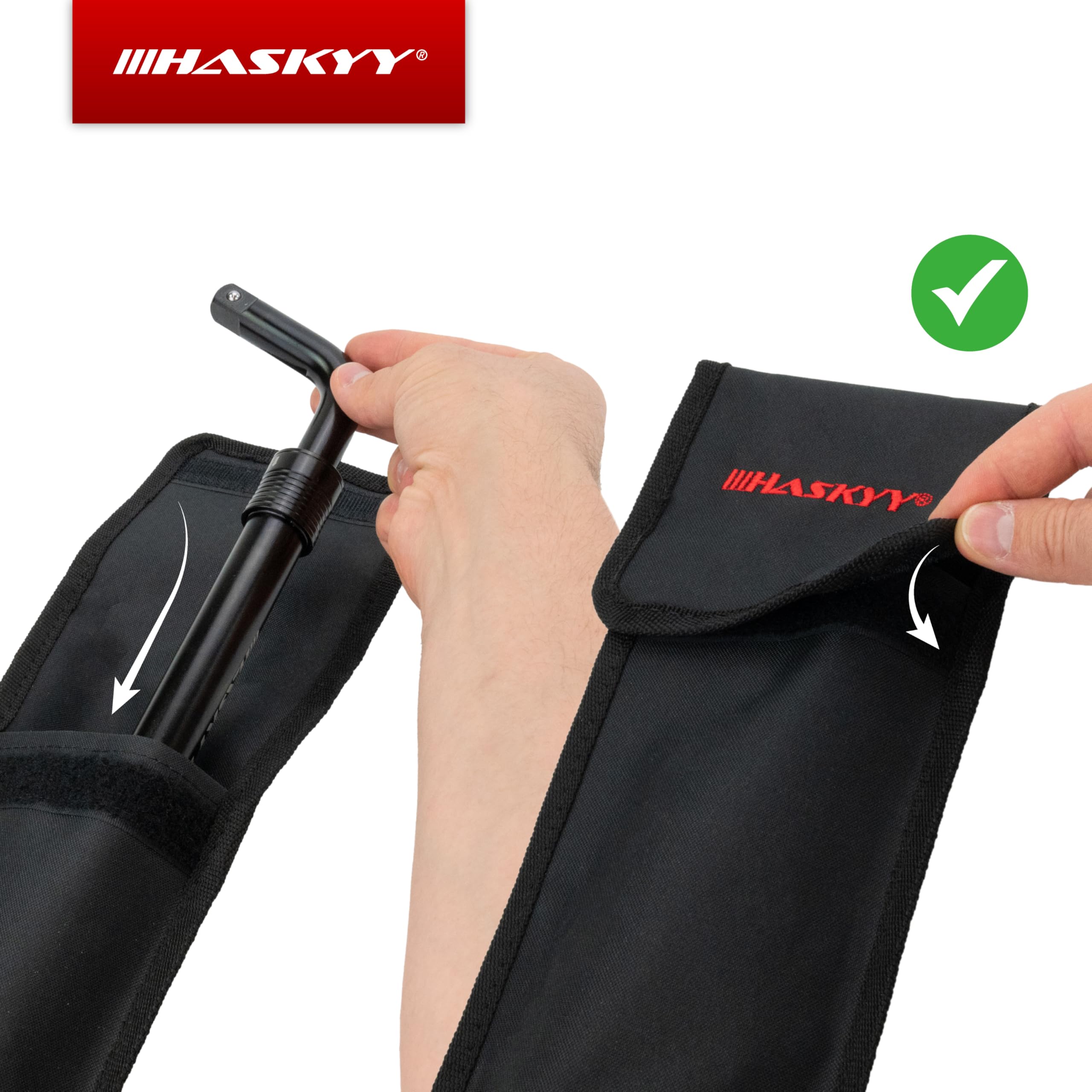 HASKYY Set di chiavi telescopiche per dadi delle ruote 355-530mm Estensibile 1/2 Pollici Attacco 17/19mm & 21/23mm, Chiave per pneumatici, Utensile per pneumatici con sacchetto di conservazione