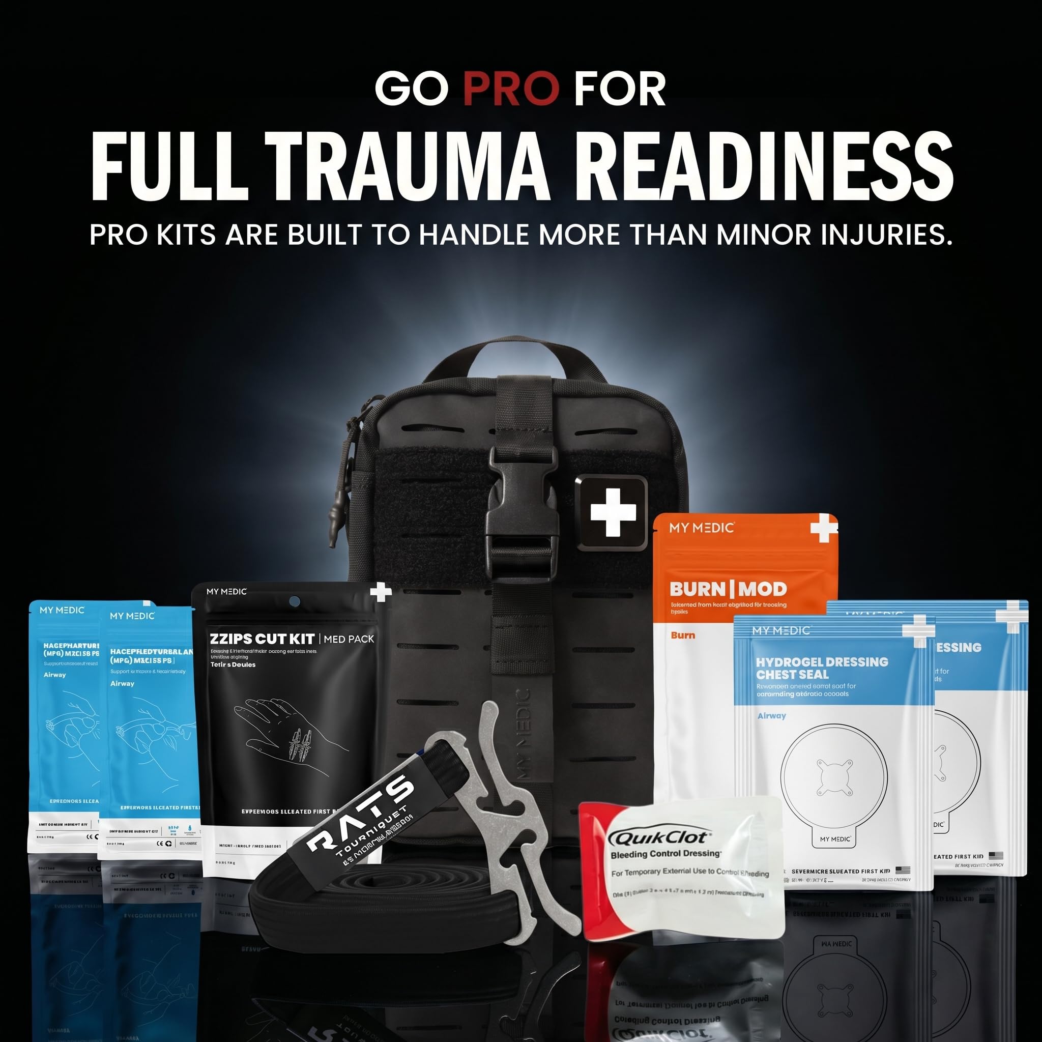 MY MEDIC MyFAK PRO - Kit táctico de trauma IFAK y kit de primeros auxilios con torniquete, artículos HSA FSA, fabricados en Estados Unidos, suministros médicos de combate, paquete de trauma y bolsa