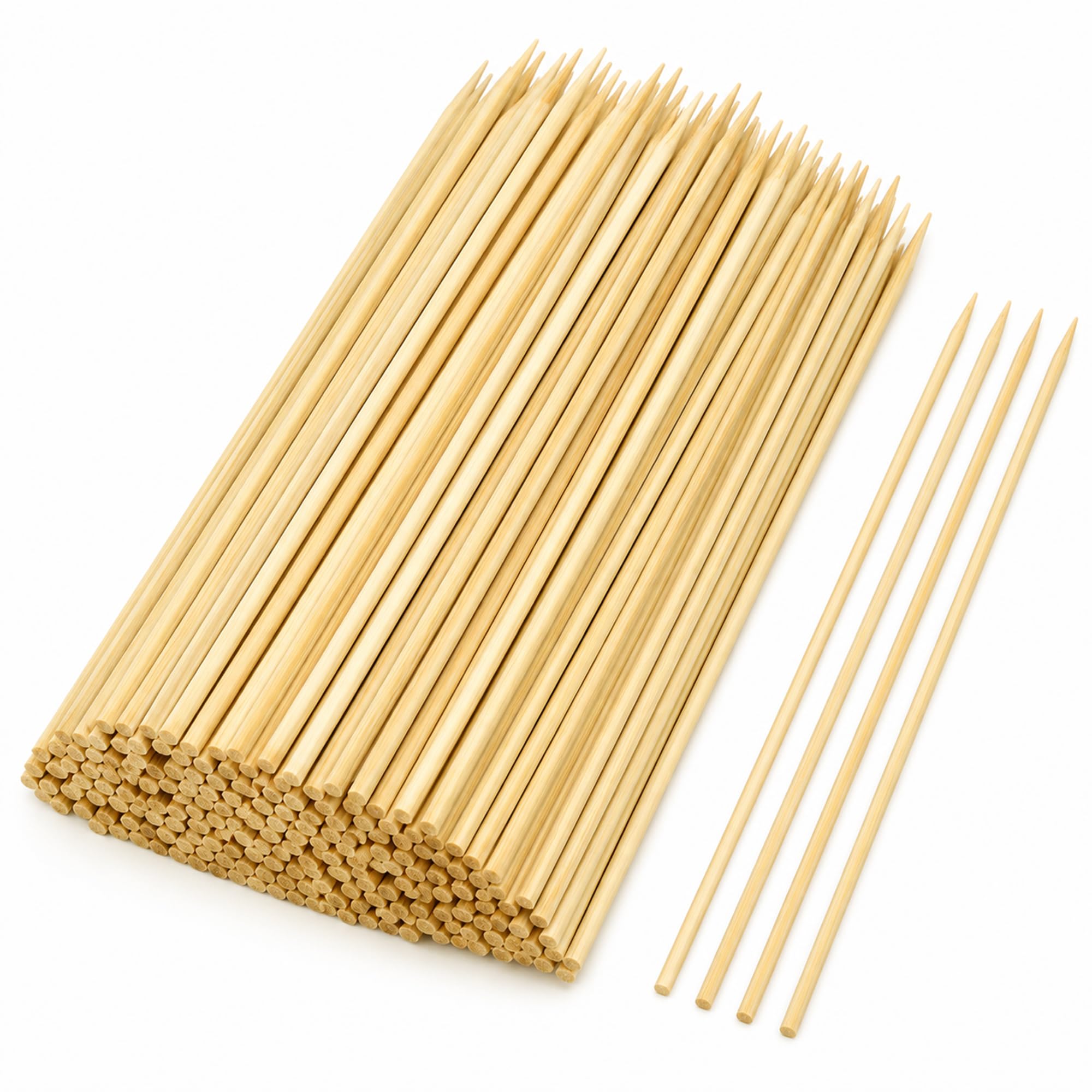Shatchi Natural 500 Pcs (30Cm/12Inch) Bamboo Skewers Sticks For Shish Kebab, Biodegradable Wooden Bbq Sticks For Meat,Candy Floss,Fruit,Grilling,Barbecue,Candy Floss,Cocktails,Platters