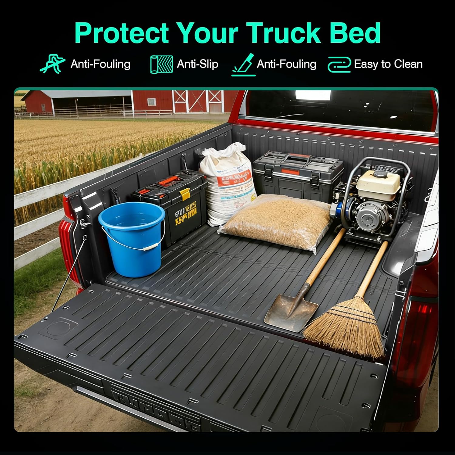 PWY Truck Bed Mat & Tailgate Liner Replacement for Toyota Tundra (2022-2026, 5.5FT), All Weather Bed Liner with Tailgate Assist, TPE Mats Heavy Duty Truck Protector, Waterproof & Non-Slip Bed Liners
