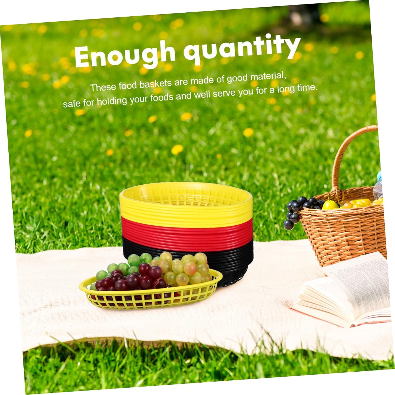 24Pcs Stackable Fast Food Baskets Multi-color Bread Serving Trays for Party Bbq Outdoor Meals Fries Sandwiches Restaurant Use