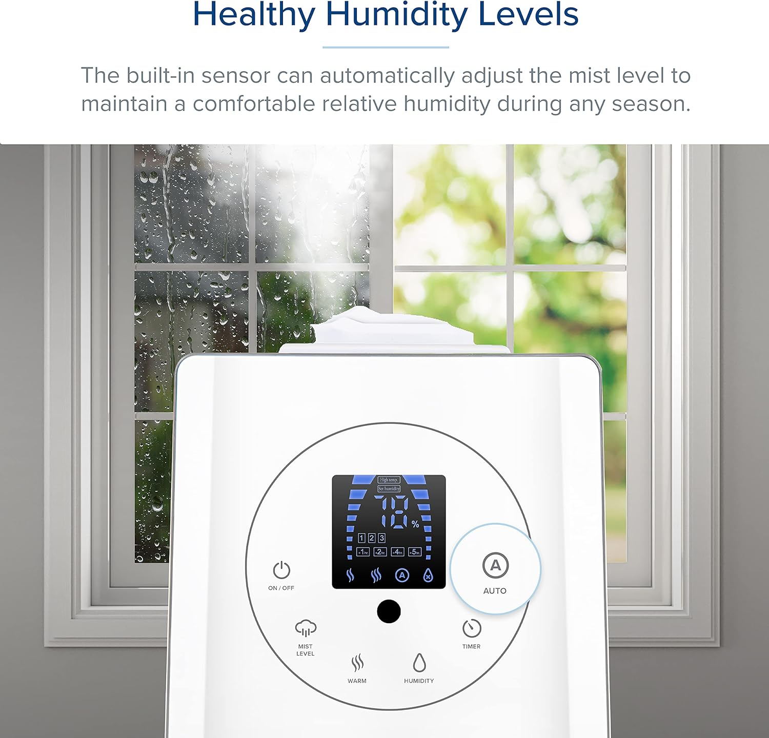 LEVOIT Humidifiers for Bedroom Large Room 6L Warm and Cool Mist for Families Plants with Built-in Humidity Sensor, Essential Oil, Air Vaporizer with Remote Control, Timer Setting, White : Home & Kitchen