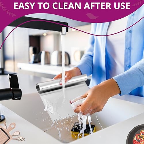 Miniatura 8 de Rascador de banco de cocina – Herramienta raspadora multiusos de repostería con escala de medición, herramienta de corte de masa de pizza y pan,