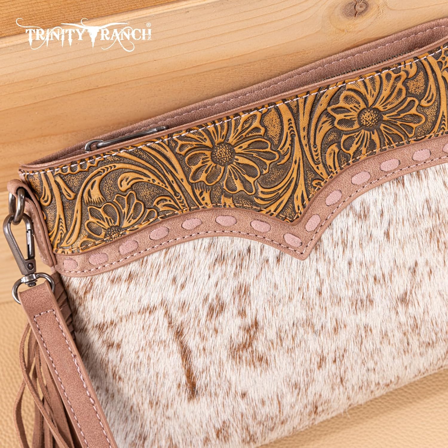Trinity Ranch Western Crossbody bag for Women Hair-On Cowhide Purse - Image 5