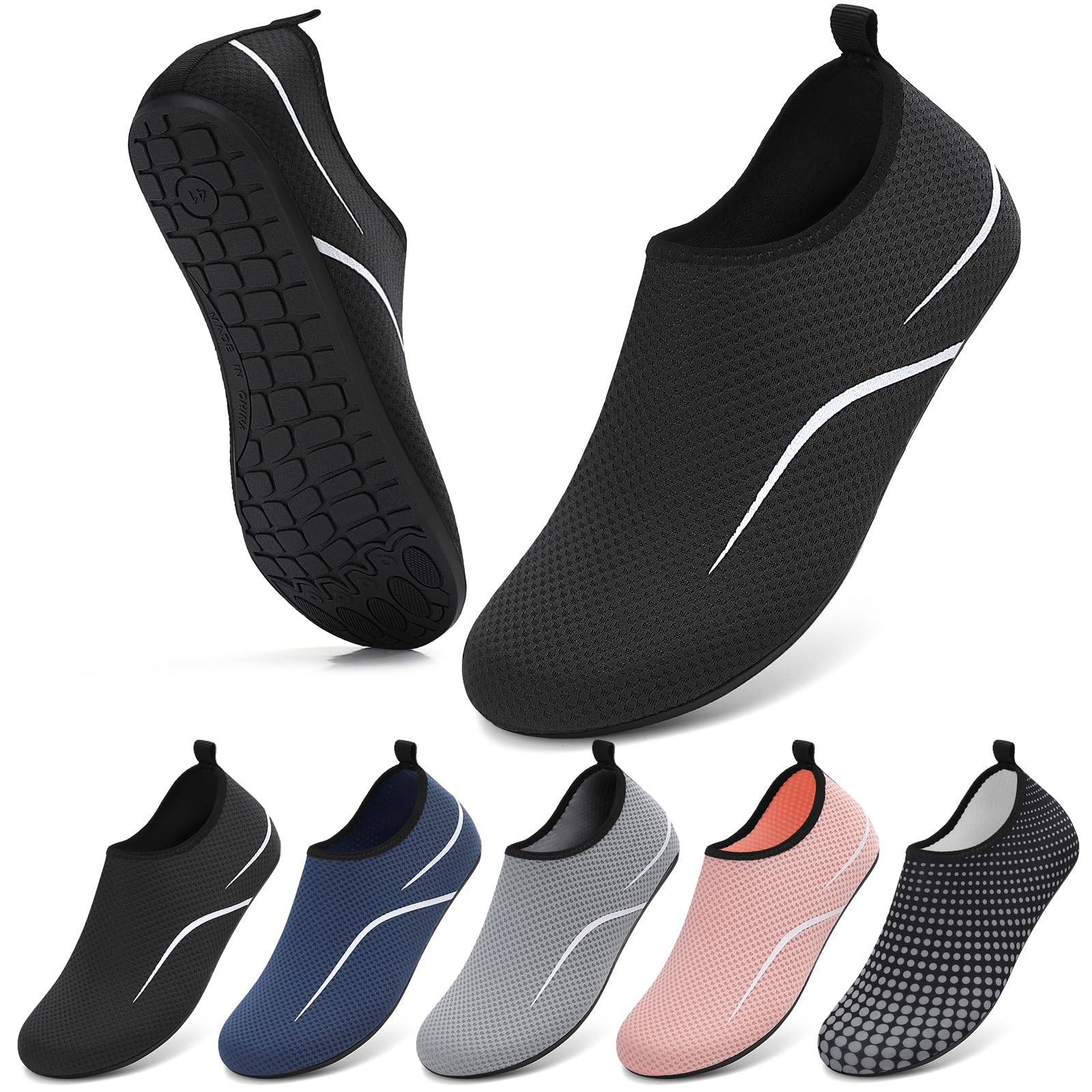 VOLHAL Wasserschuhe Herren Badeschuhe Damen Strandschuhe Schwimmschuhe Surfschuhe Aquaschuhe Breathable Schnelltrockend Schuhe Beach Pool Surfen Unisex