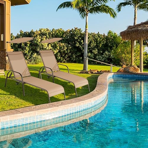 Miniatura 4 de COSTWAY Toldo reclinable ajustable de 5 niveles para patio, para patio, resistente