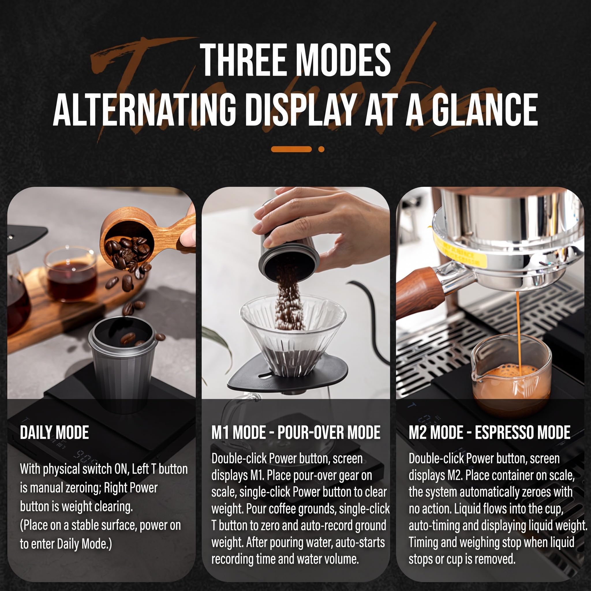 Bilancia Caffè con Timer, Doppia Modalità per Filtro, Espresso