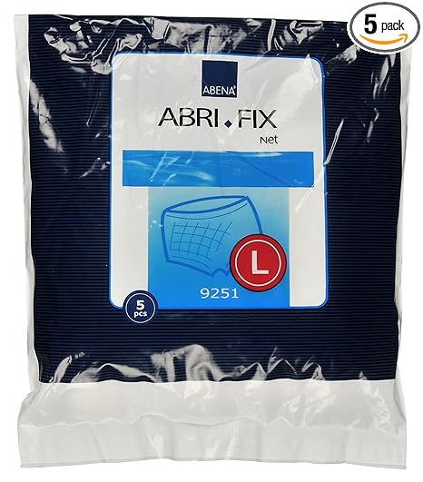 ABENA Abri Fix Net Pants, Maternity Pad and Incontinence Pad Fixator, Unisex Reusable Fixator upto 30 washes - Size Large, 5 Counts, White, L (9251)