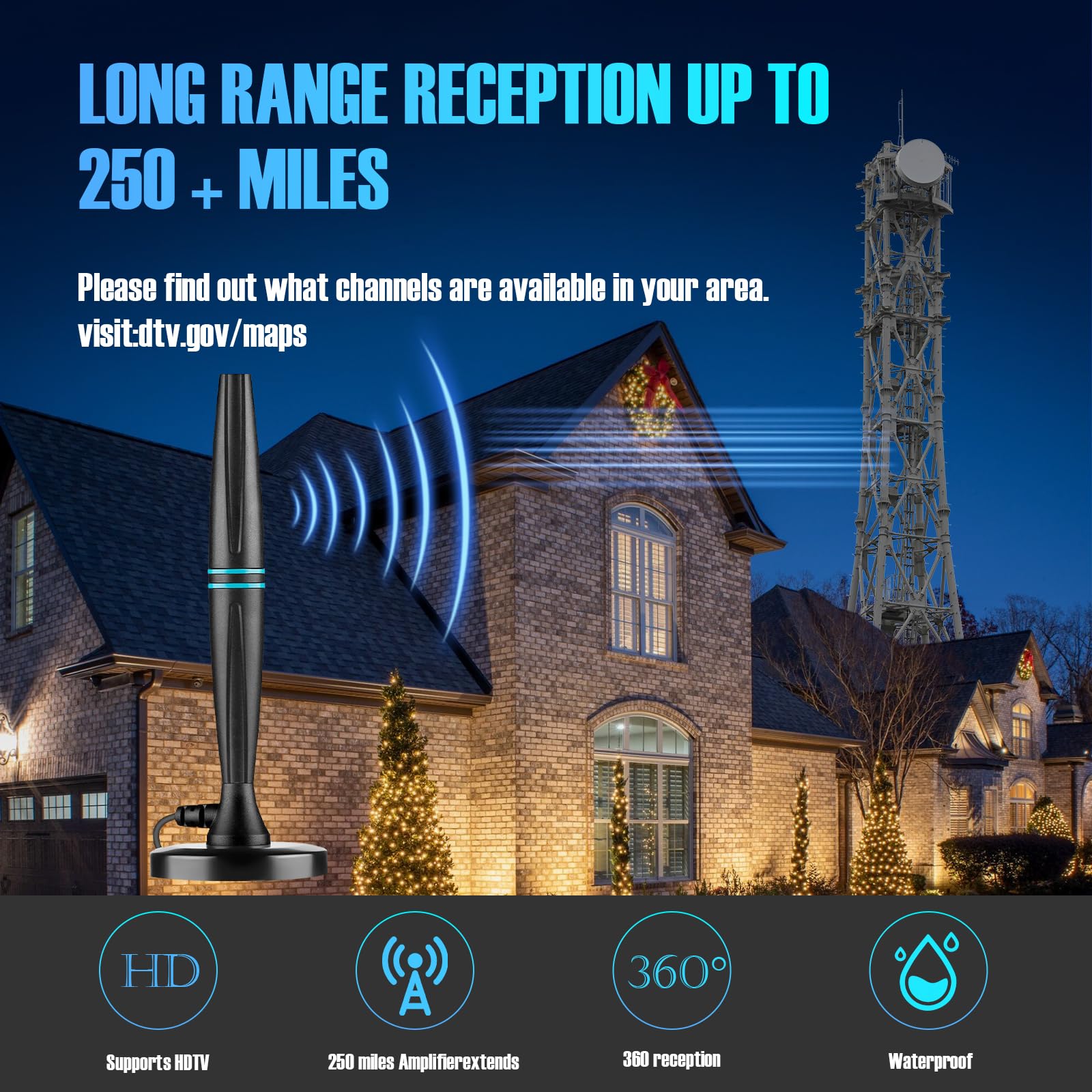 Antenna TV per Smart TV Indoor,Antenna TV per canali locali