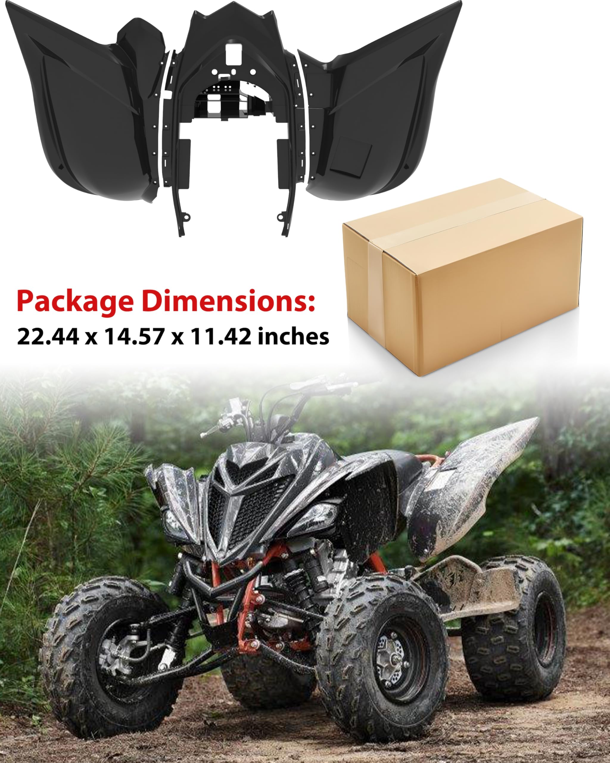Rear Fender Flares for Raptor 700, Black Rear Mud Flaps Mud Guards Extension for Yamaha Raptor 700 700R 2013-2025 Accessories