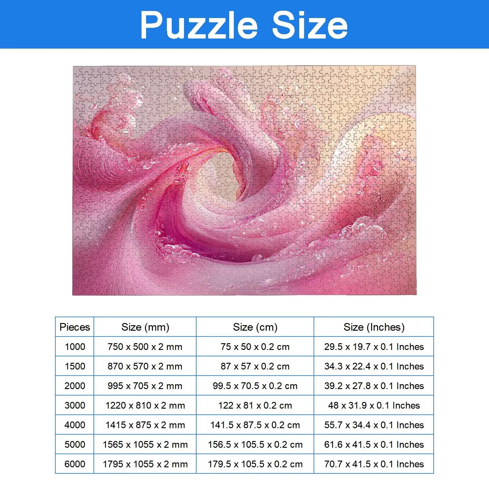 Puzzle 3000 Pezzi Rosa, Puzzle Astratto 3000 Pezzi Arte per Adulti e Bambini, Misura: 122x81 cm, Puzzles Legno per Adulti con Squisita Scatola di Imballaggio, Idea Regalo Donna, Regalo Uomo, -7811