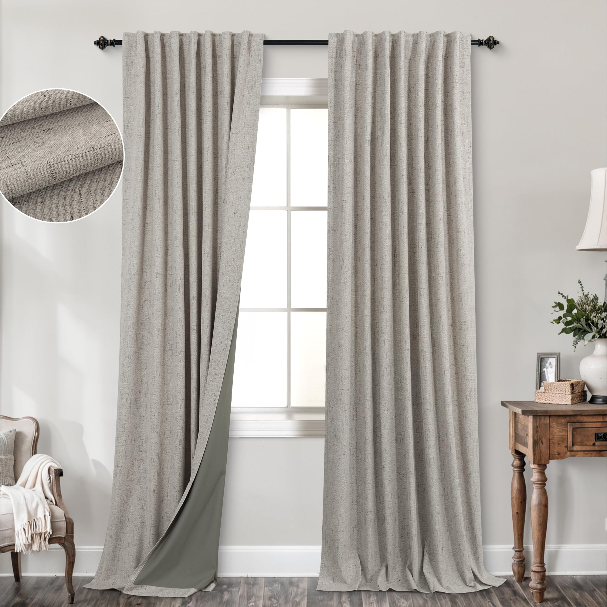 KOUFALL Neutral Blackout Curtains