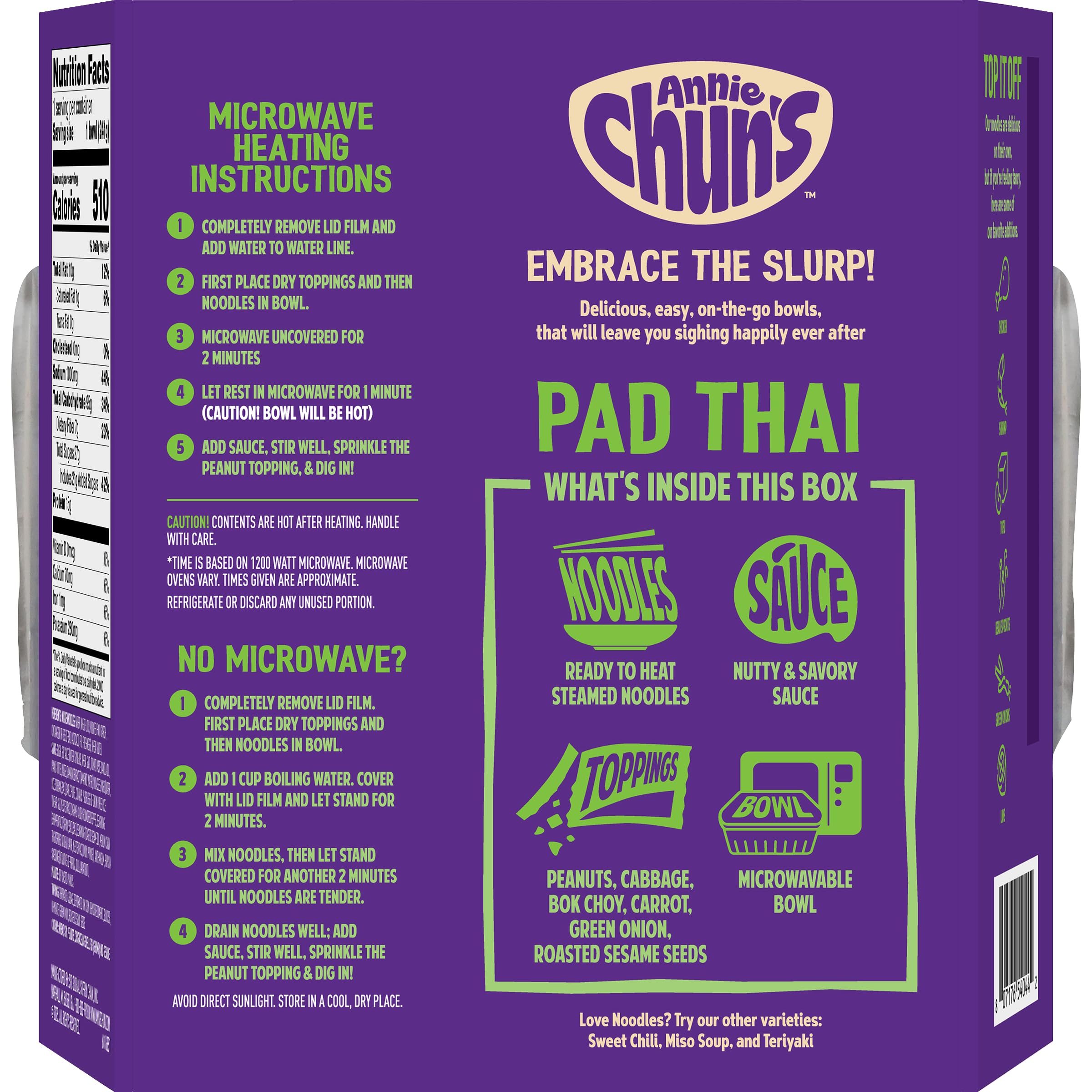 Annie Chun's Pad Thai Noodle Bowl, 8.52 oz (Pack of 1)