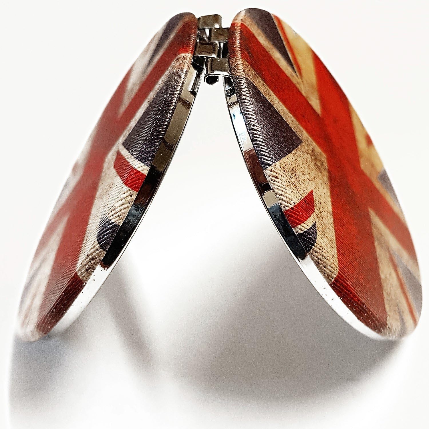Union Jack Pocket Mirror - Round Shape/Portable/British Flag Souvenir from London England UK