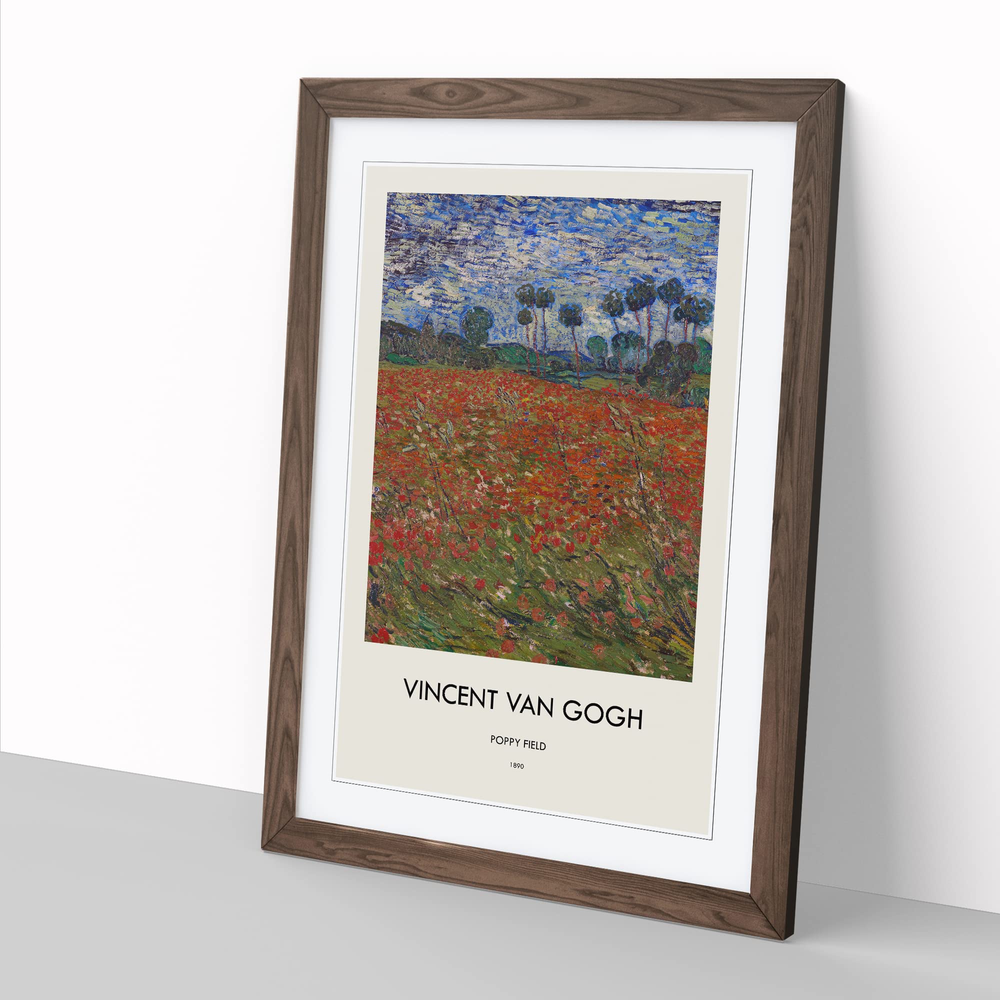 Poppy Field By Vincent Van Gogh Exhibition Museum Painting Framed Wall Art Print - Image 3