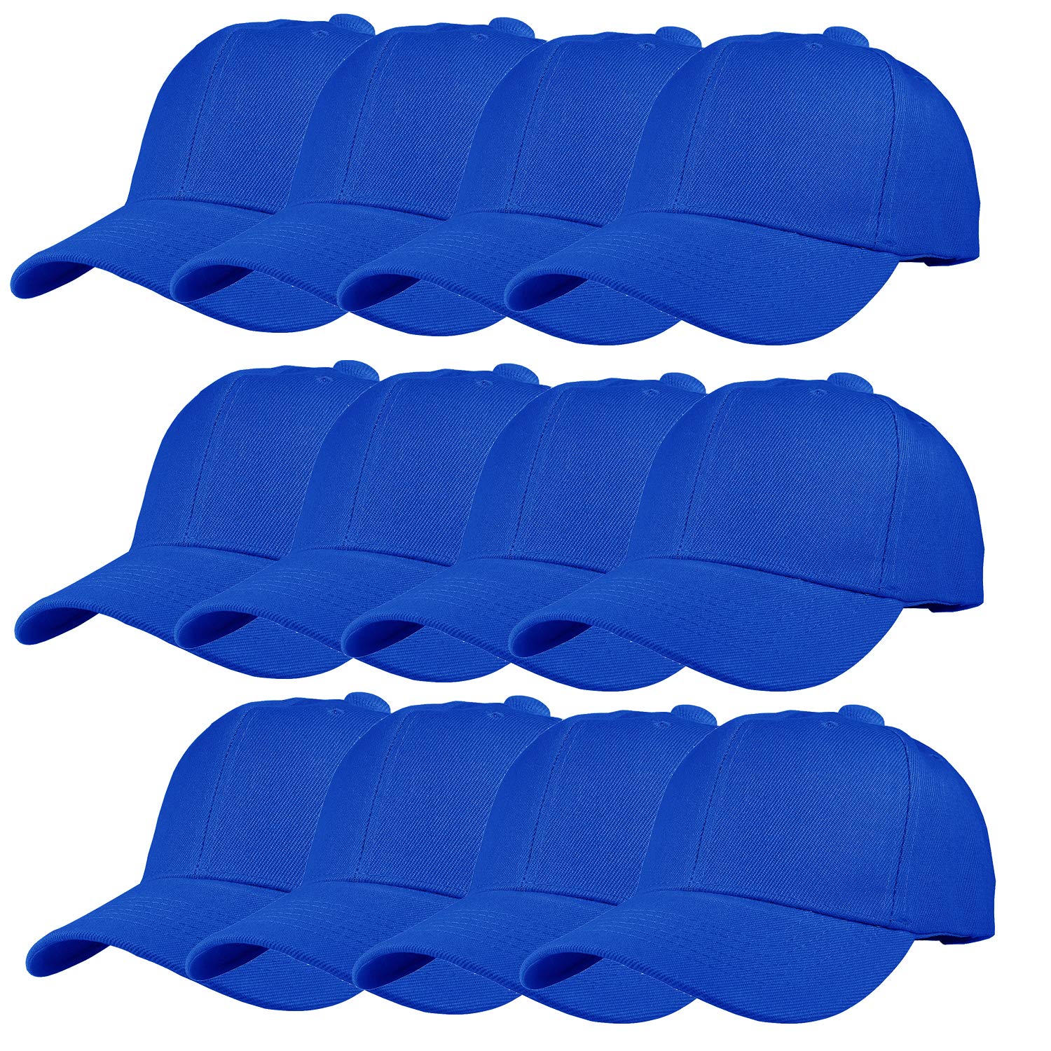 TZ Promise 12 Pack Wholesale Unisex Plain Solid Color Adjustable Baseball Caps Hats