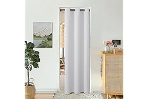 BGment Greyish White Door Curtain 80 Inch Length