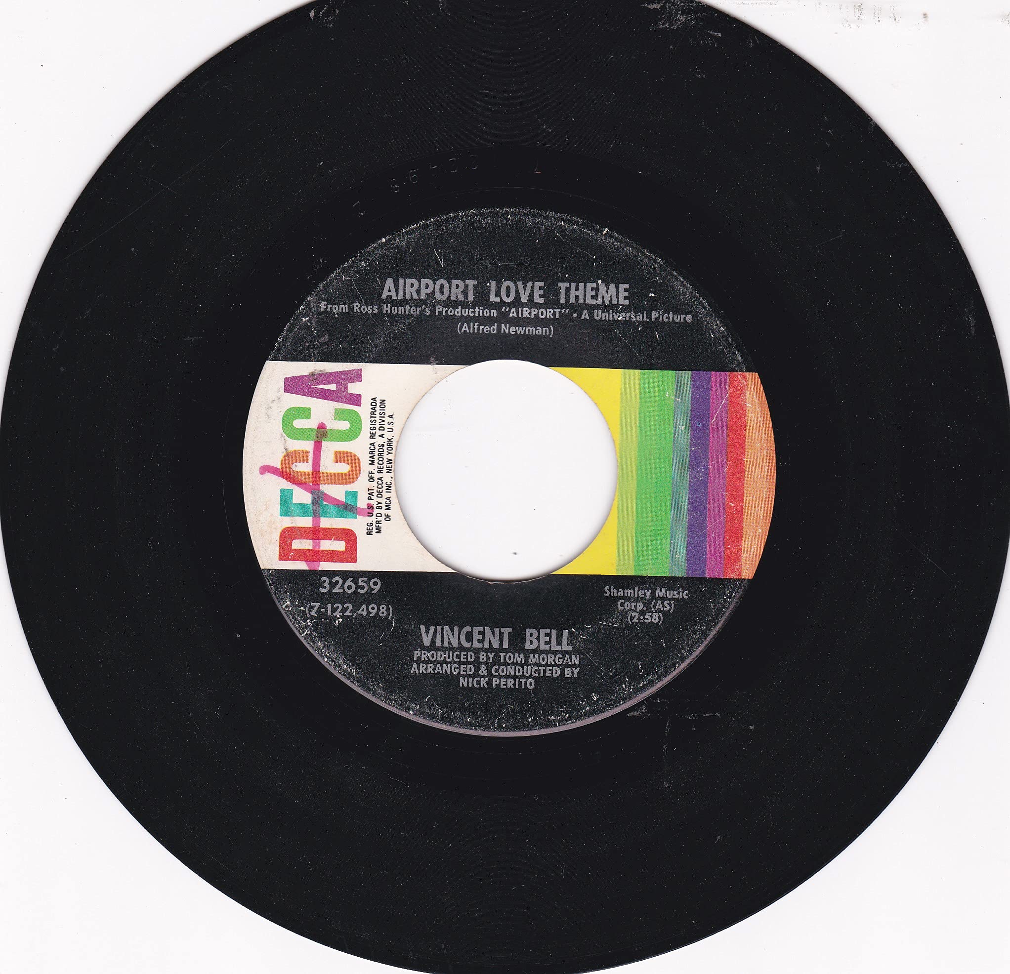airport love theme 45 rpm single