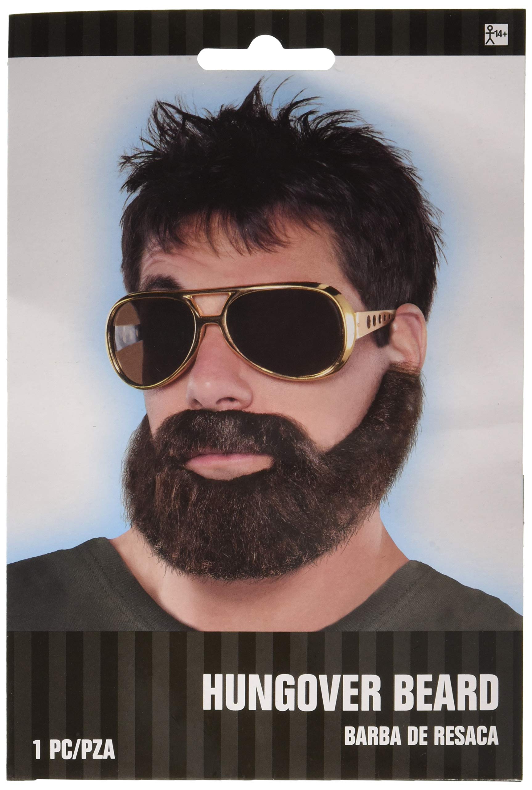 amscan 842274 Men's Hungover Beard and Mustache | Brown | 1 Pc, Multicolor