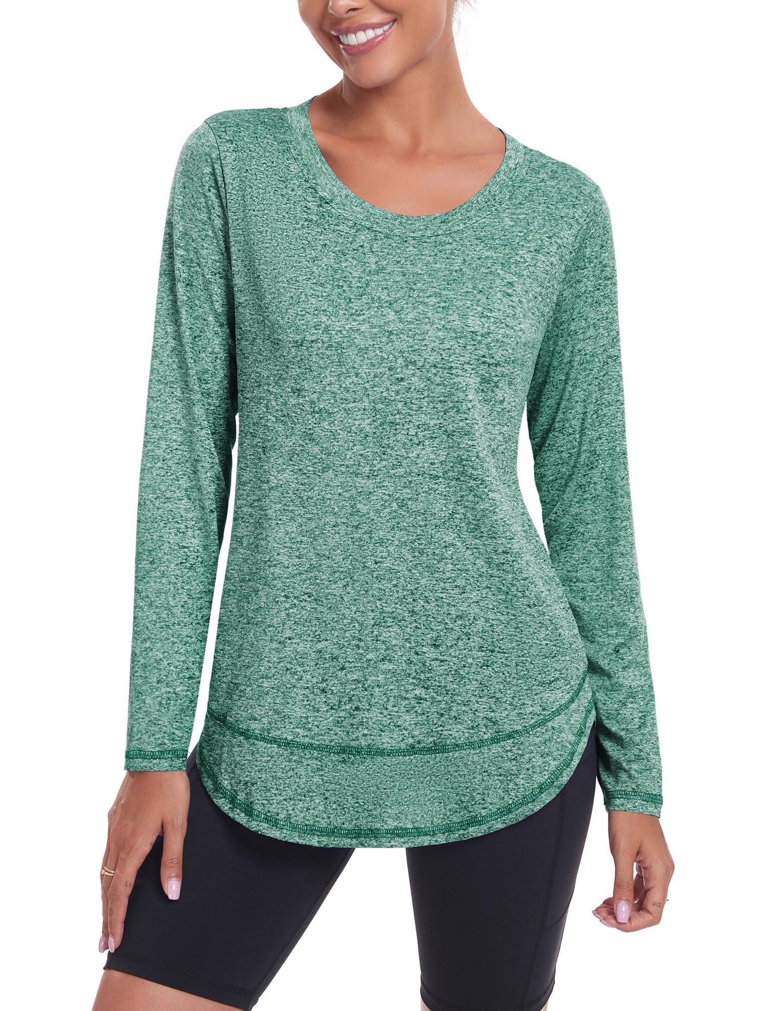Deaviya Camisa Deportiva de Manga Larga para Mujeres, Camisa de Carrera de Manga Larga Suelta, Camisa de Manga Larga Blusa Deportiva para Mujeres, Camisa Funcional de Manga Larga
