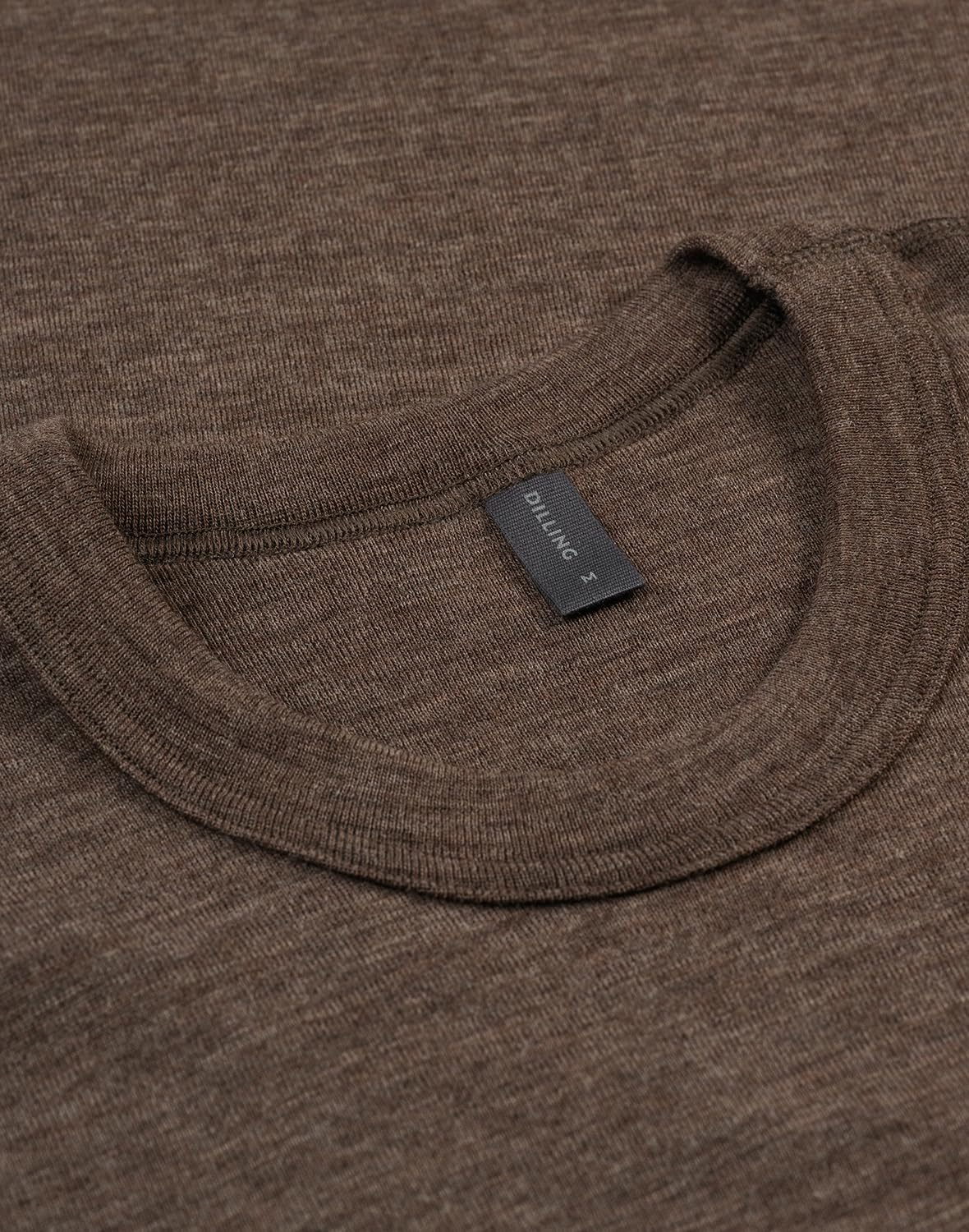 DILLING T-shirt à manches courtes en laine mérinos bio pour homme, noisette, S