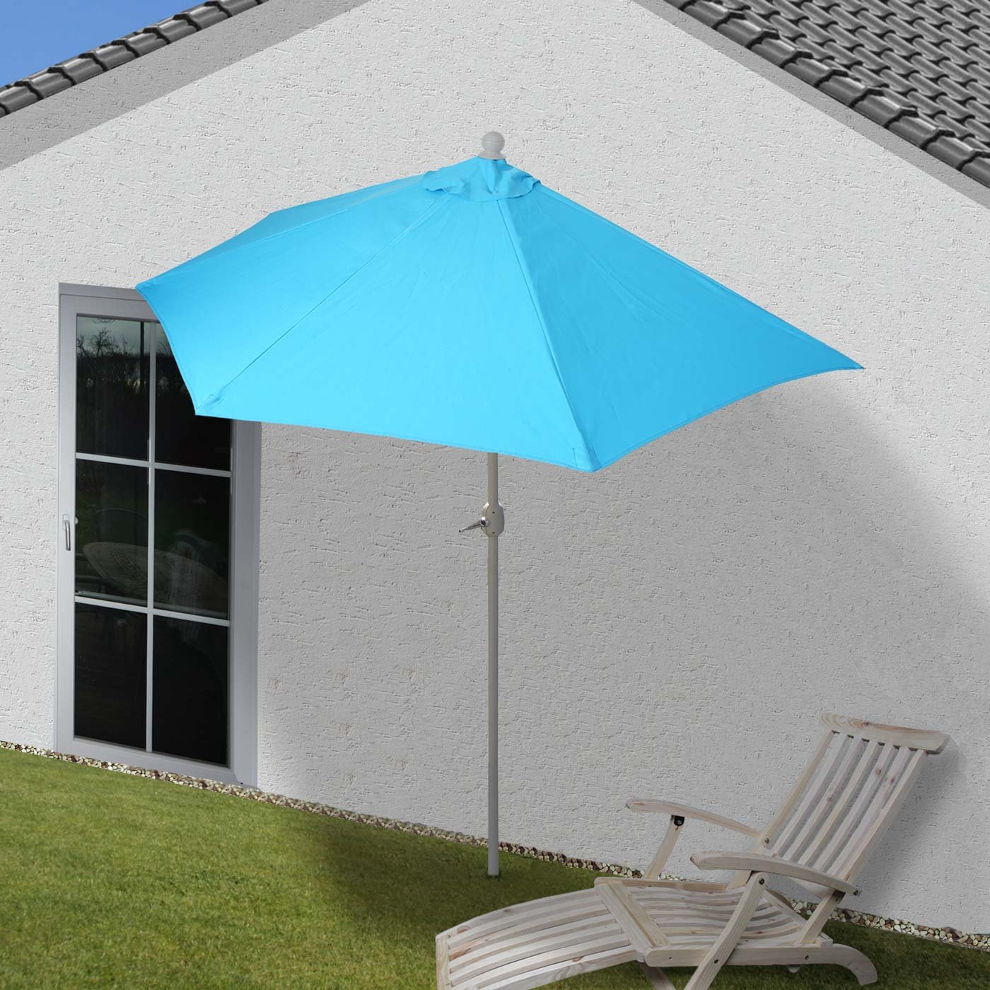 Mendler Aluminiowy półokrągły parasol, UV 50+.