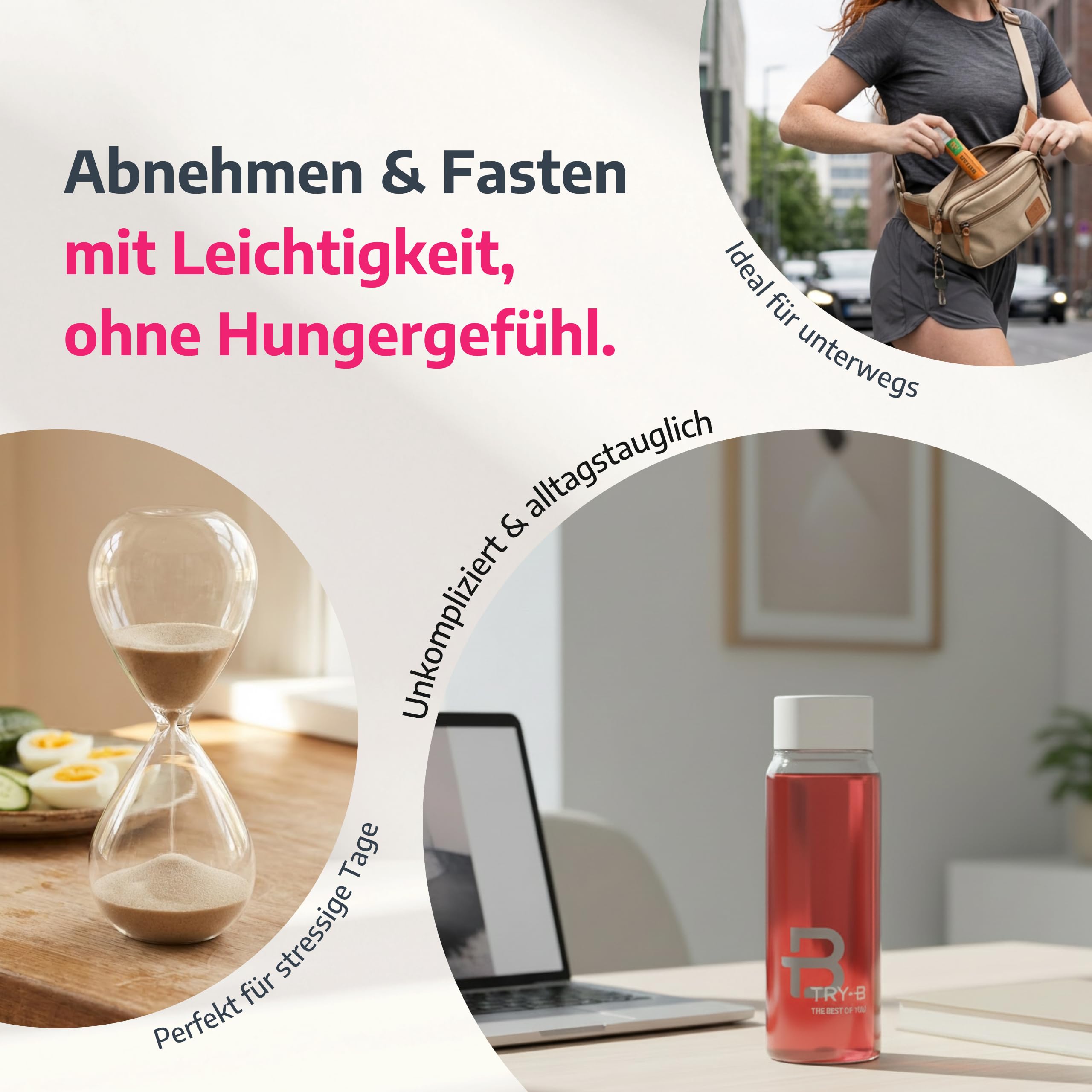 TRY-B Abnehmshake mit Glycerol, Vitaminen & Mineralstoffen – Diät Shake für 7 Tage – Abnehmen Shake 28 Tubes für einfache Diät Kur – Low Calorie Fastendrink ohne Hungergefühl – Grapefruit Splash