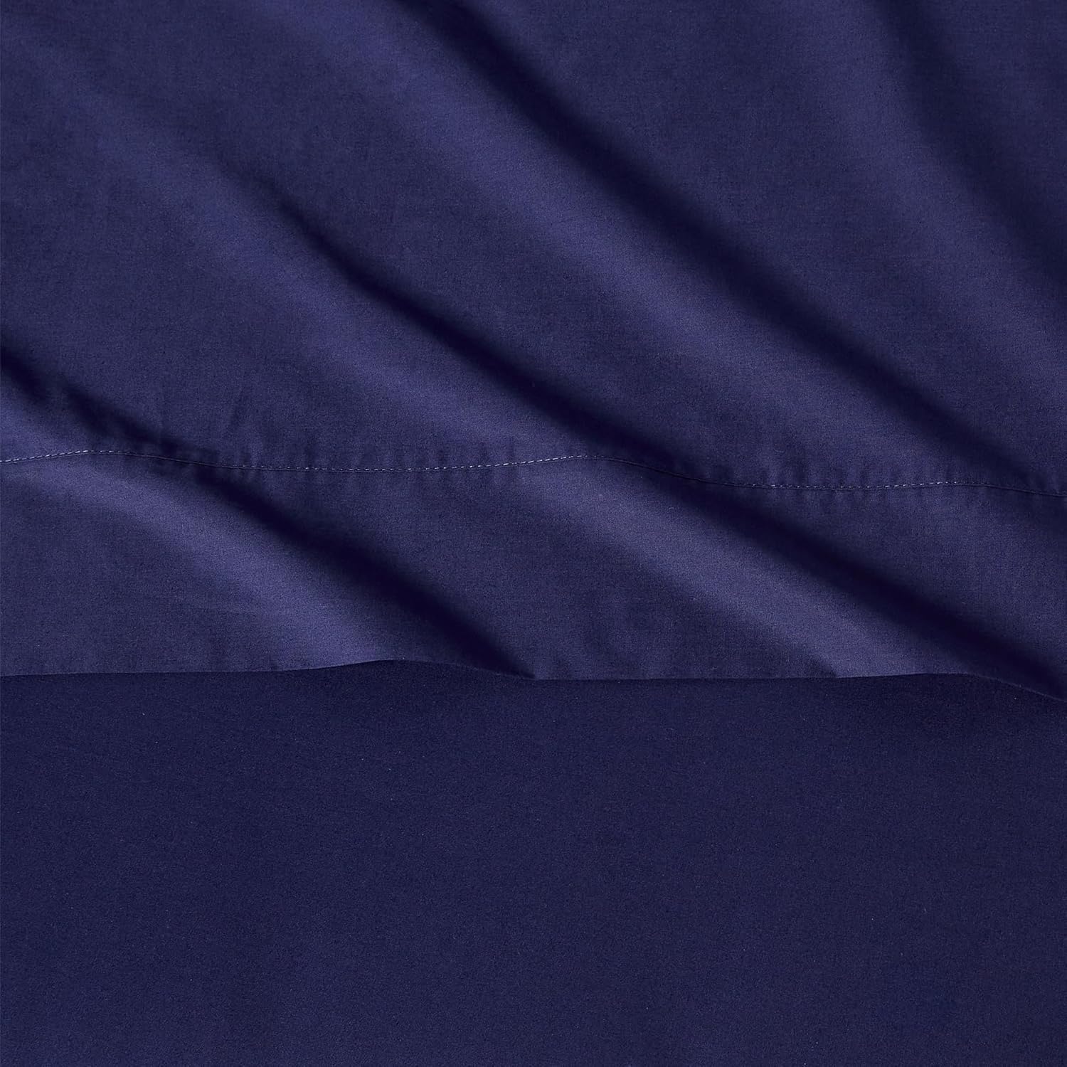 Amazon Basics Organic Cotton Sheet Set with 1-Piece Pillowcase, Navy Blue, Twin