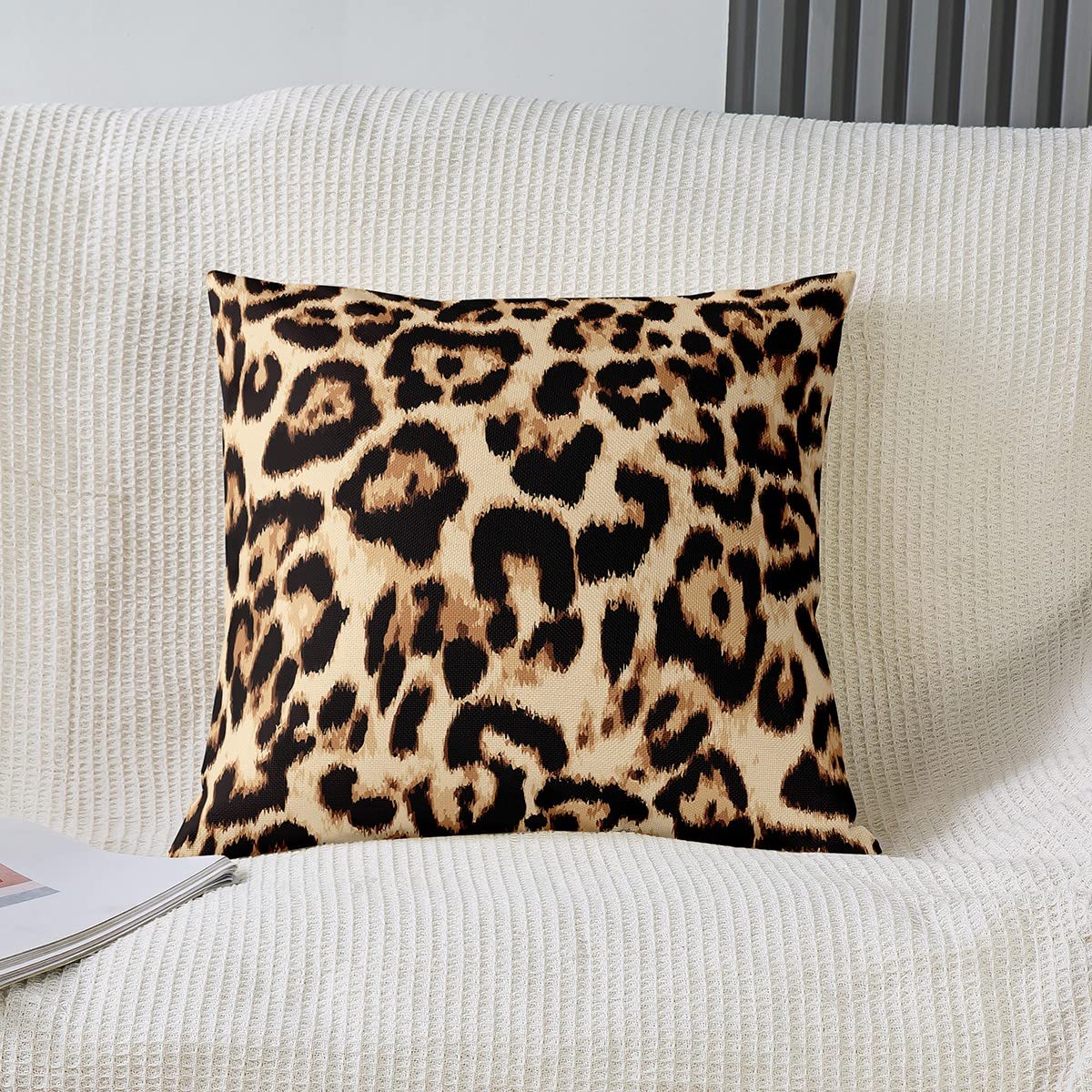 Leopard Print Throw Pillow Covers Set of 2 Soft Cheetah Pillow Cases Cushion Covers for Boys Girls Teens Animal Print Decor Pillow Cases Cushion Covers Women Men Safari Cushion Cases 16x16 Inch - Image 2