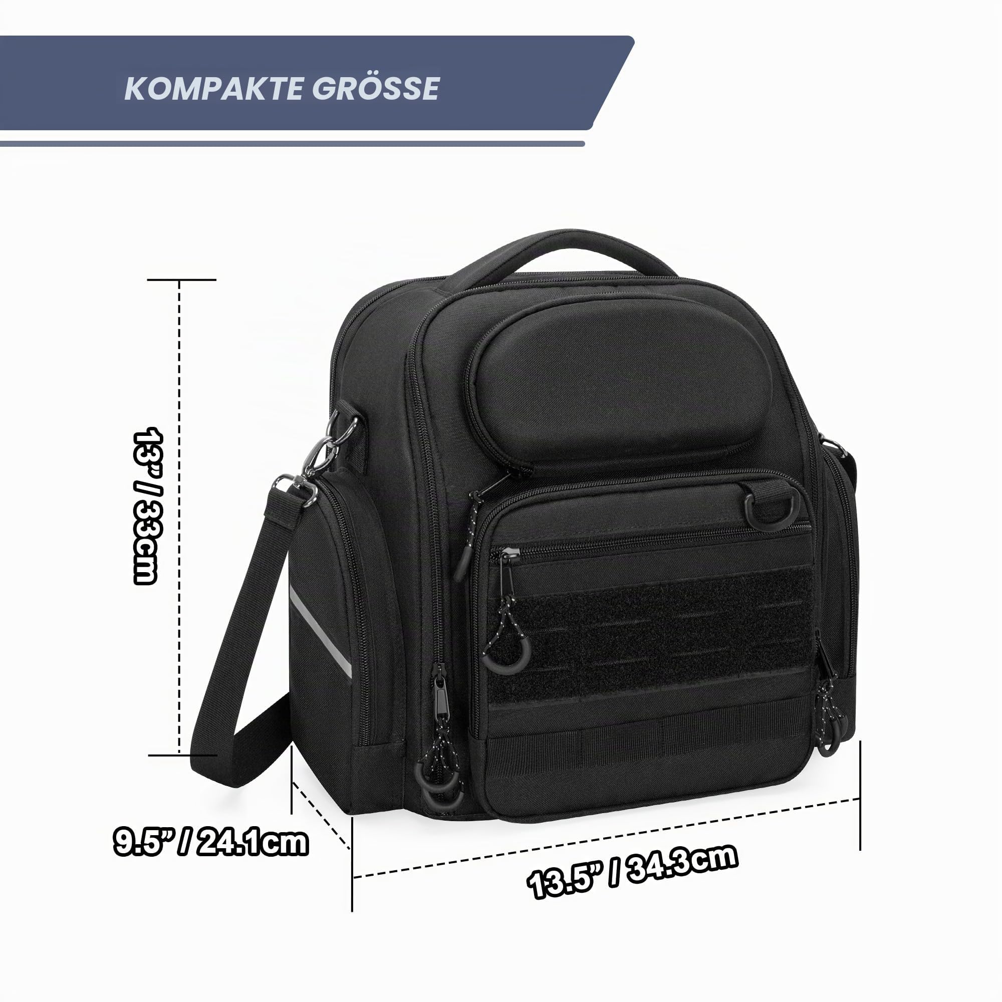 Damero Pilotenkoffer für Kopfhörer, Kopfhörer Tasche für Flieger, Schwarz