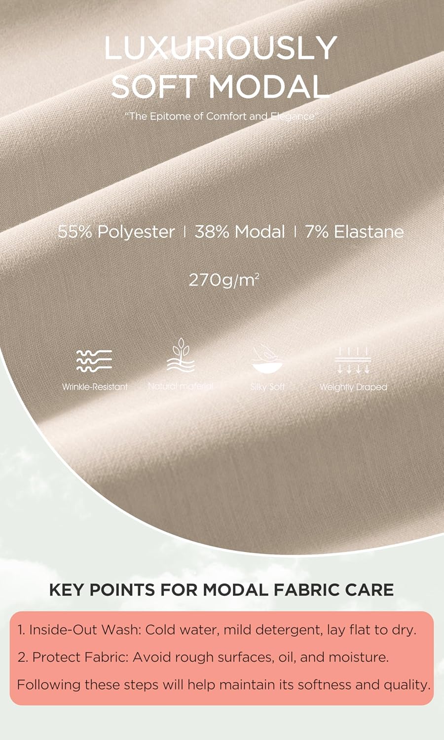 ODODOS Modal Soft Wide Leg Pants for Women High Waist Casual Relaxed Pants with Pockets-27/29"/ 31" Inseam